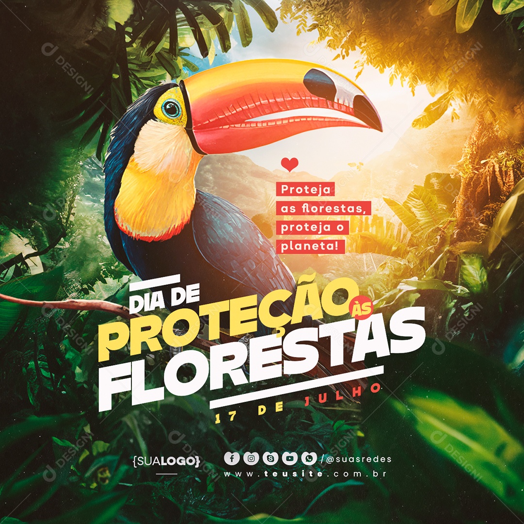 Dia de Proteção às Florestas 17 de Julho Social Media PSD Editável