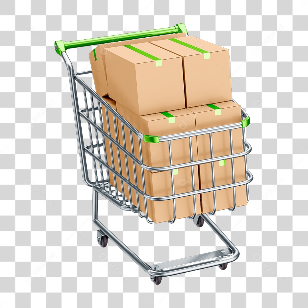 Carrinho de Compras Supermercados PNG Transparente