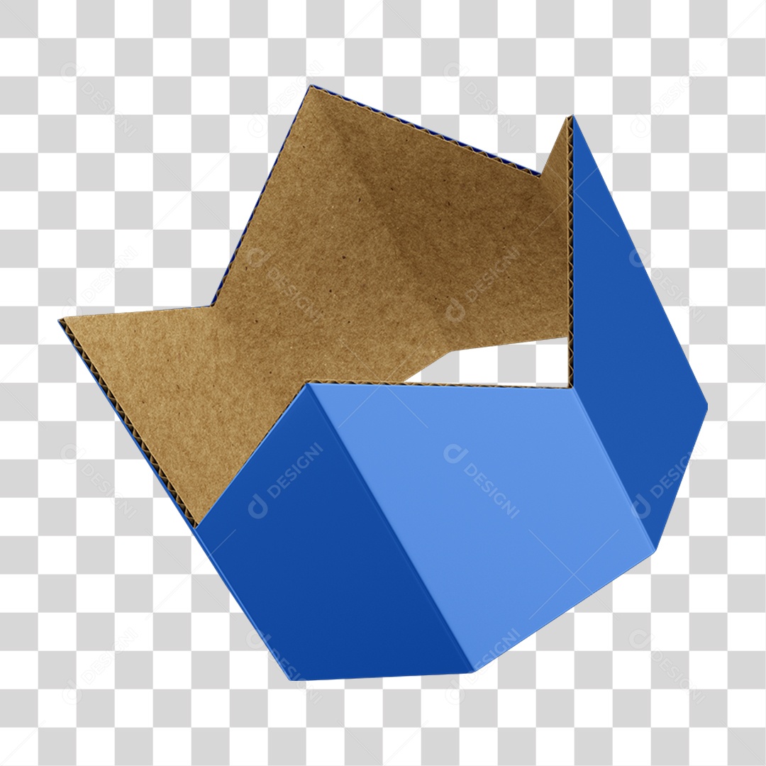 Elemento 3D Coroa de Papel Azul PNG Transparente