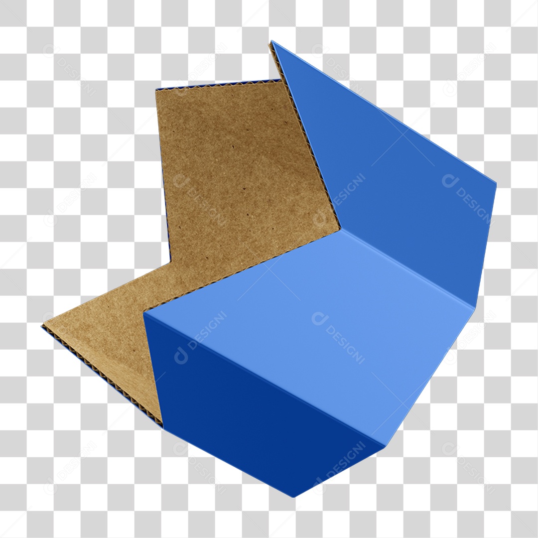 Elemento 3D Coroa de Papel Azul PNG Transparente