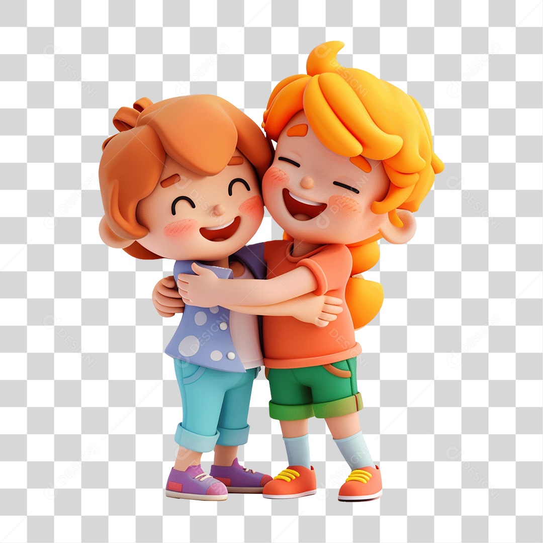 Amigos se Abraçando PNG Transparente