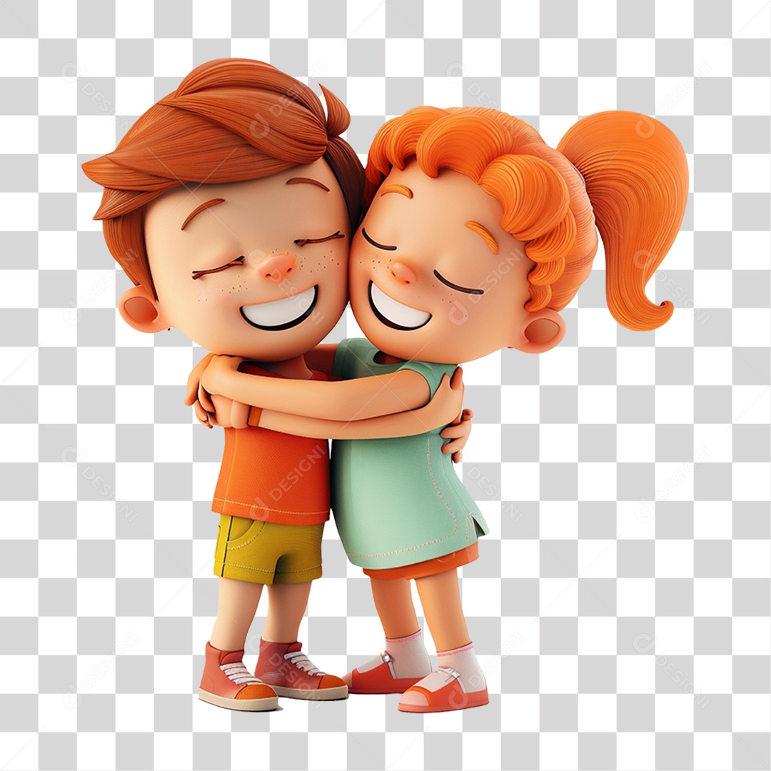 Amigos se Abraçando PNG Transparente
