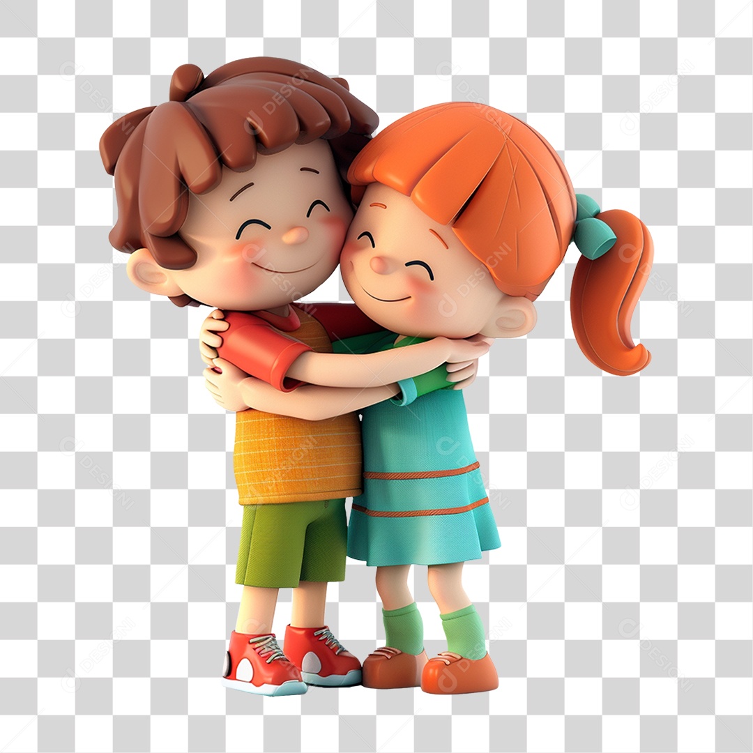 Amigos se Abraçando PNG Transparente