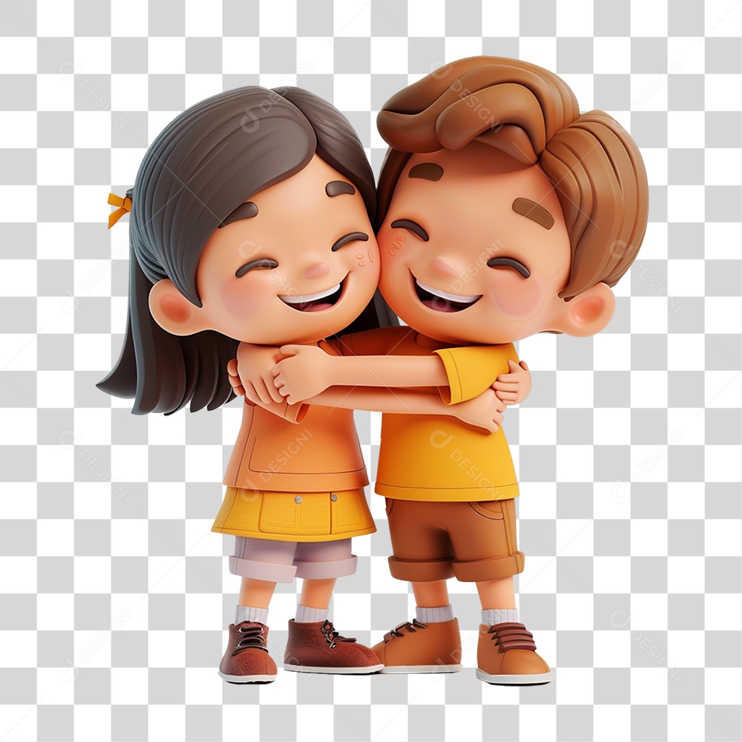 Amigos se Abraçando PNG Transparente