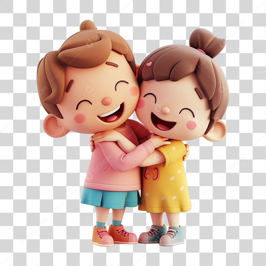 Amigos se Abraçando PNG Transparente