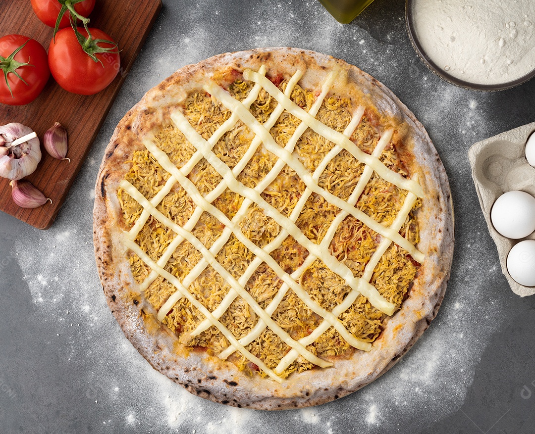 Pizza de frango com catupiry