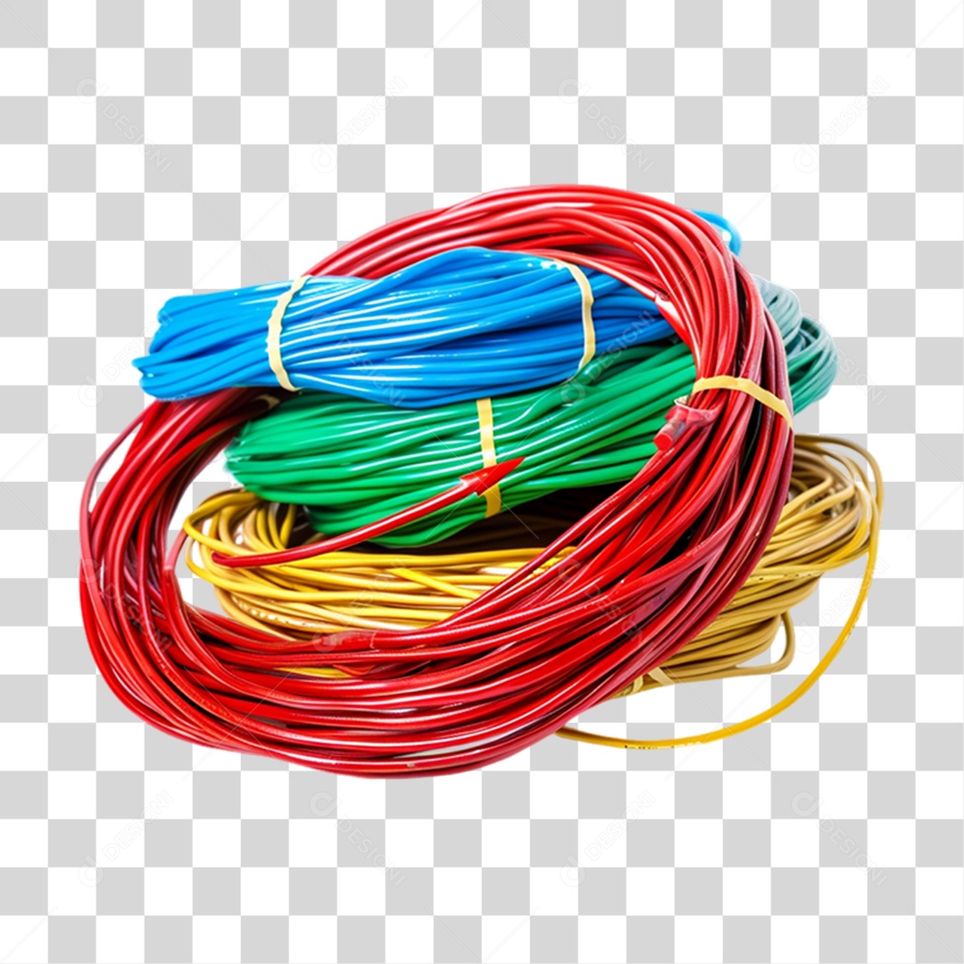 Elemento 3D Cabos de Energia PNG Transparente