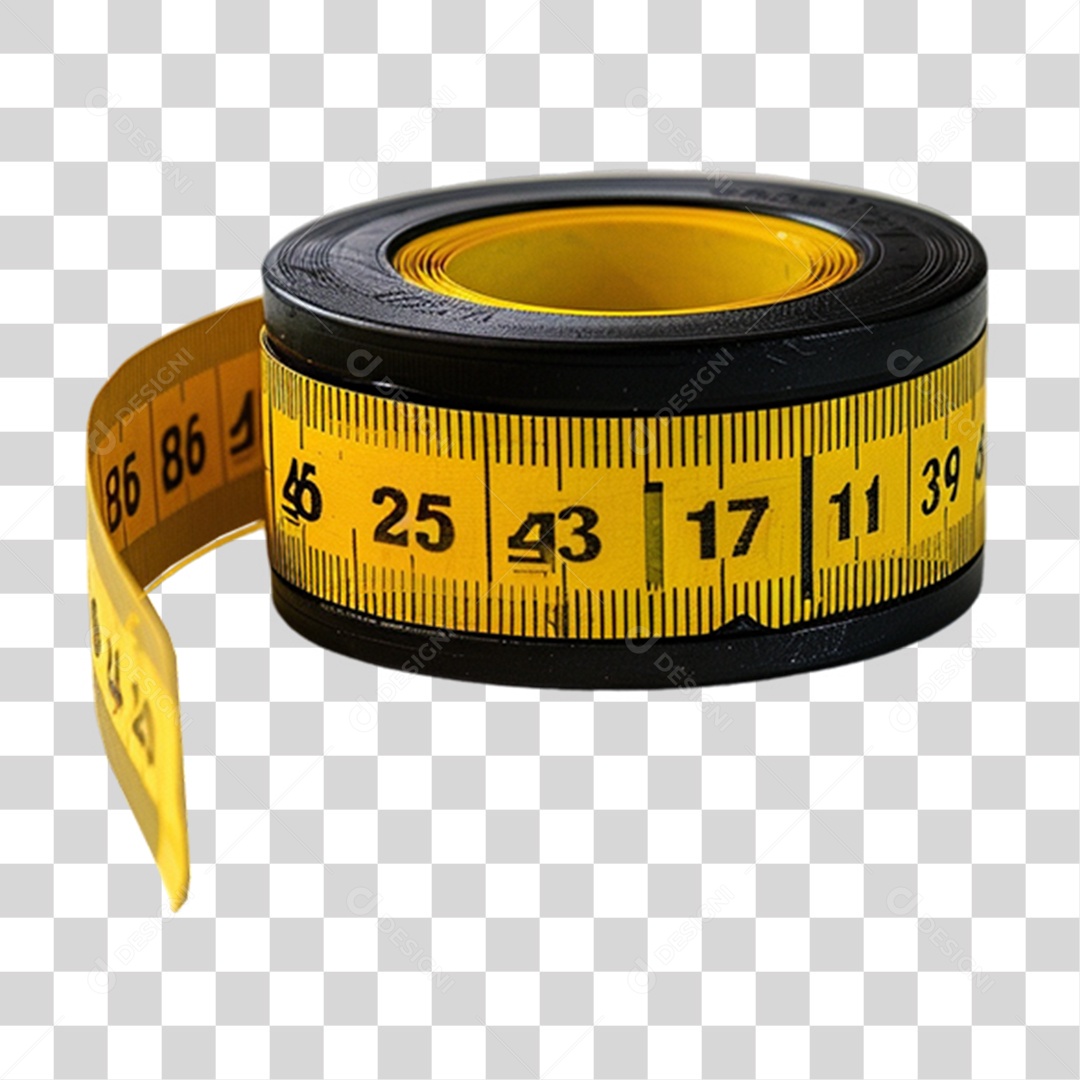 Elemento 3D Fita Métrica PNG Transparente