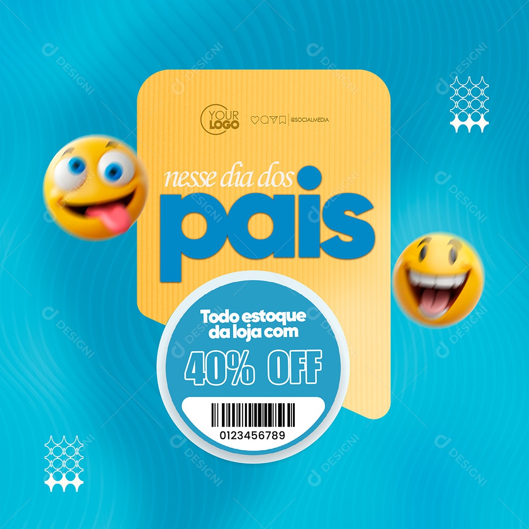 Nesse Dia dos Pais todo Estoque da Loja com Desconto Social Medai PSD Editável