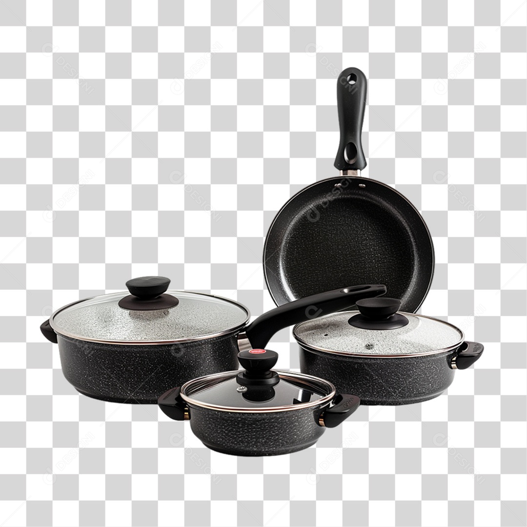 Elemento 3D Jogo de Panelas PNG Transparente