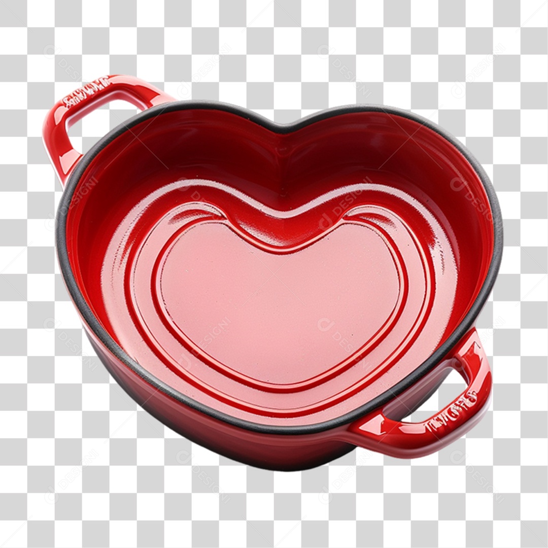 Elemento 3D Panela de Coração PNG Transparente