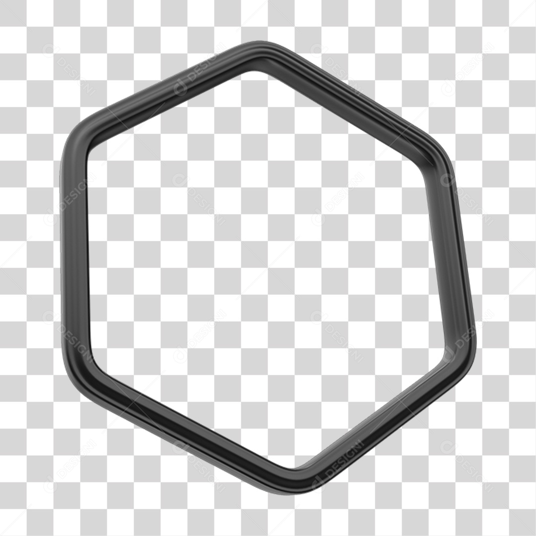 Elemento 3D Forma Hexágono PNG Transparente