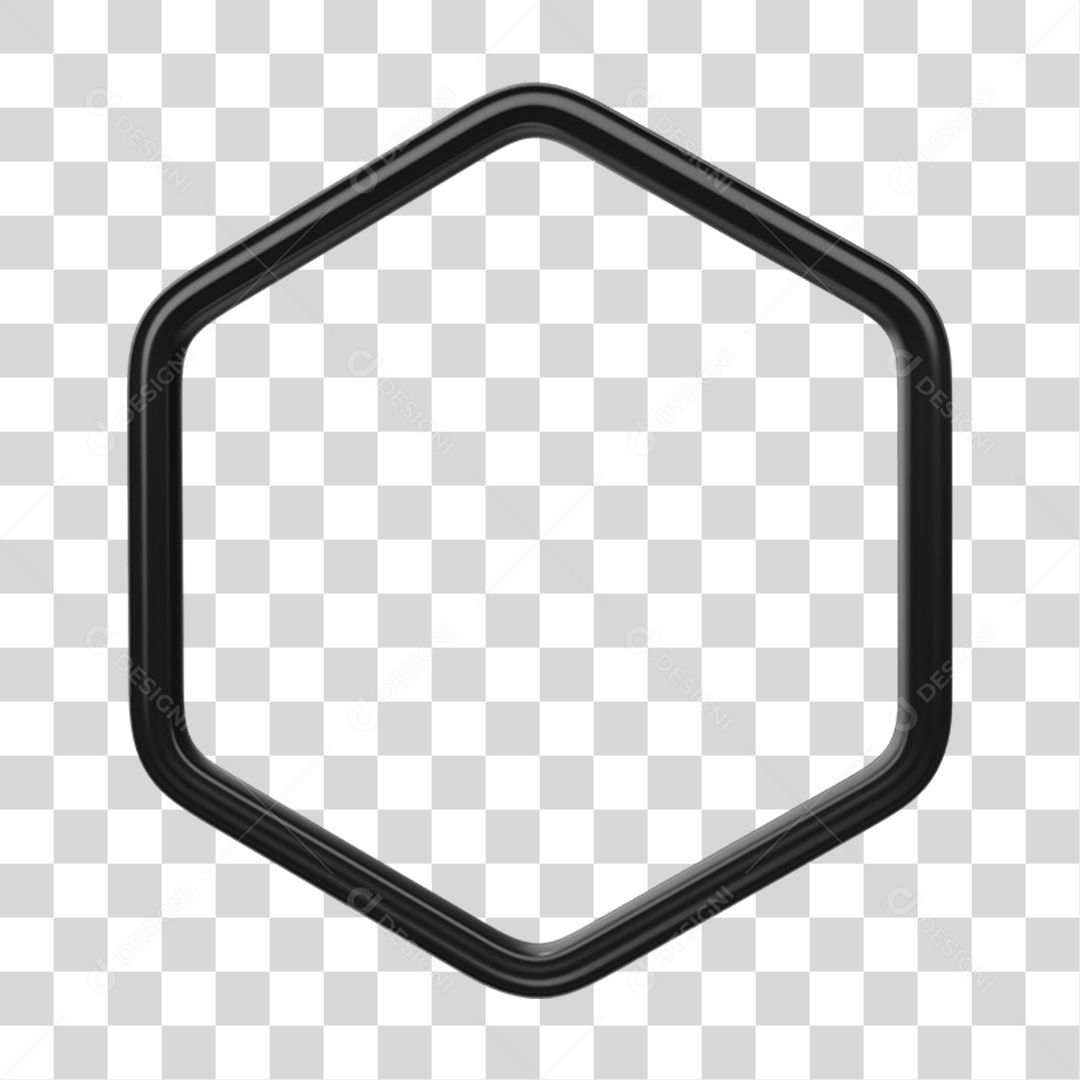 Elemento 3D Forma Hexágono PNG Transparente