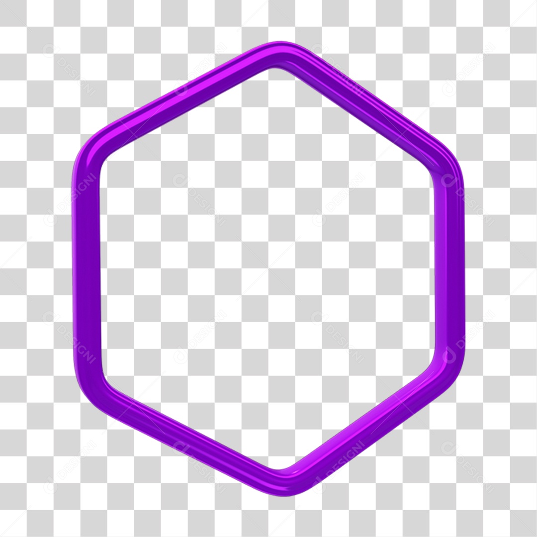 Elemento 3D Forma Hexágono PNG Transparente