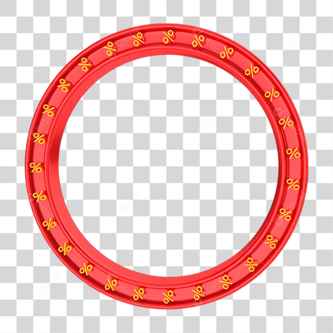 Elemento 3D Circulo com Símbolos PNG Transparente