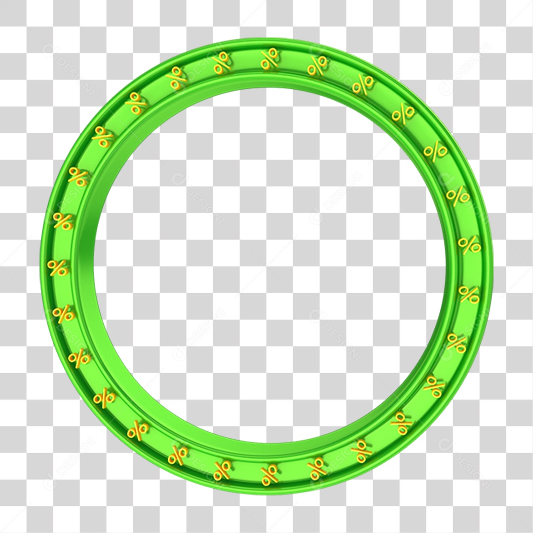 Elemento 3D Circulo com Símbolos PNG Transparente