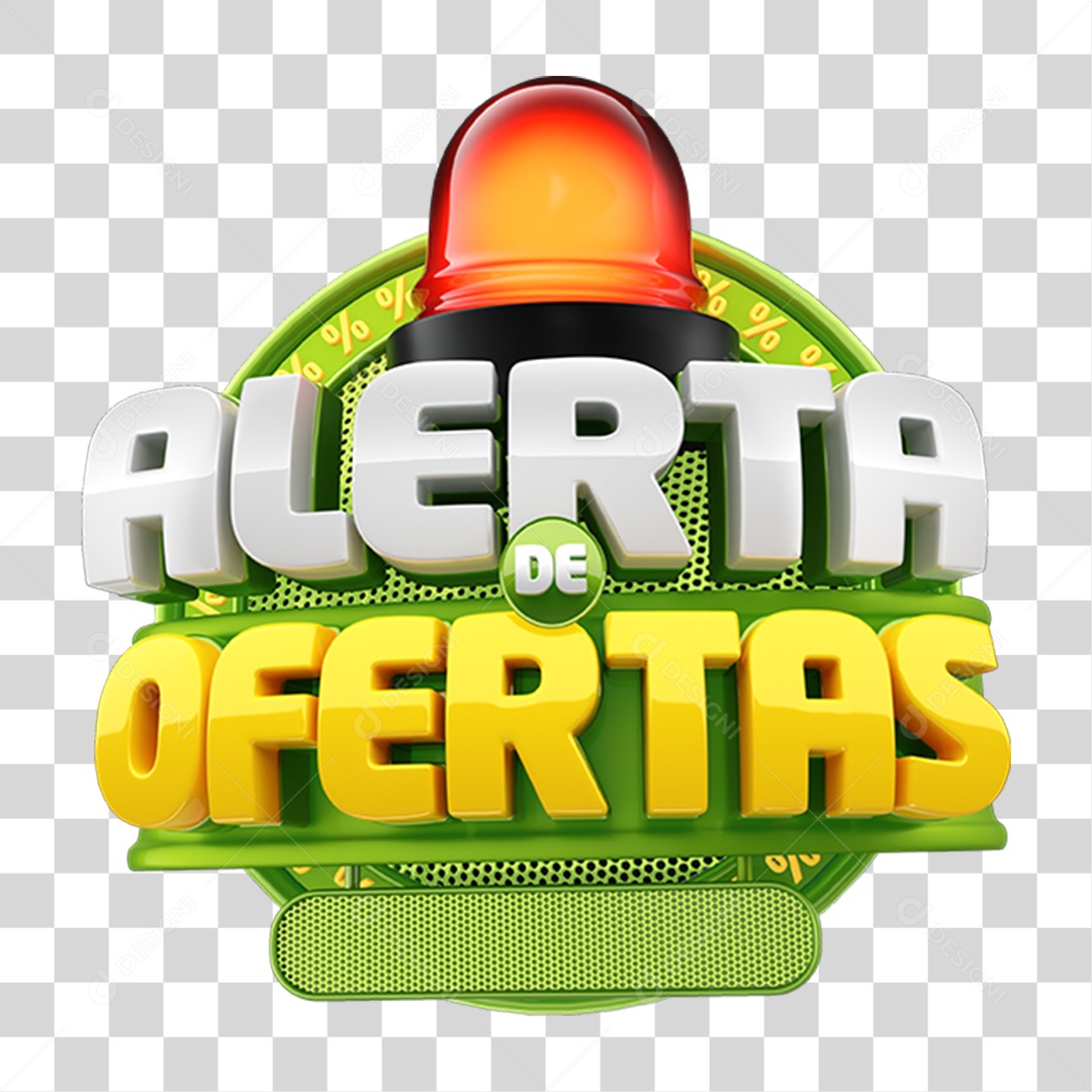 Selo 3D Alerta de Oferta PNG Transparente