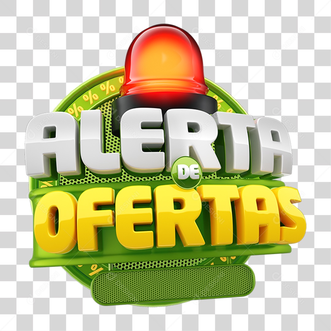 Selo 3D Alerta de Oferta PNG Transparente