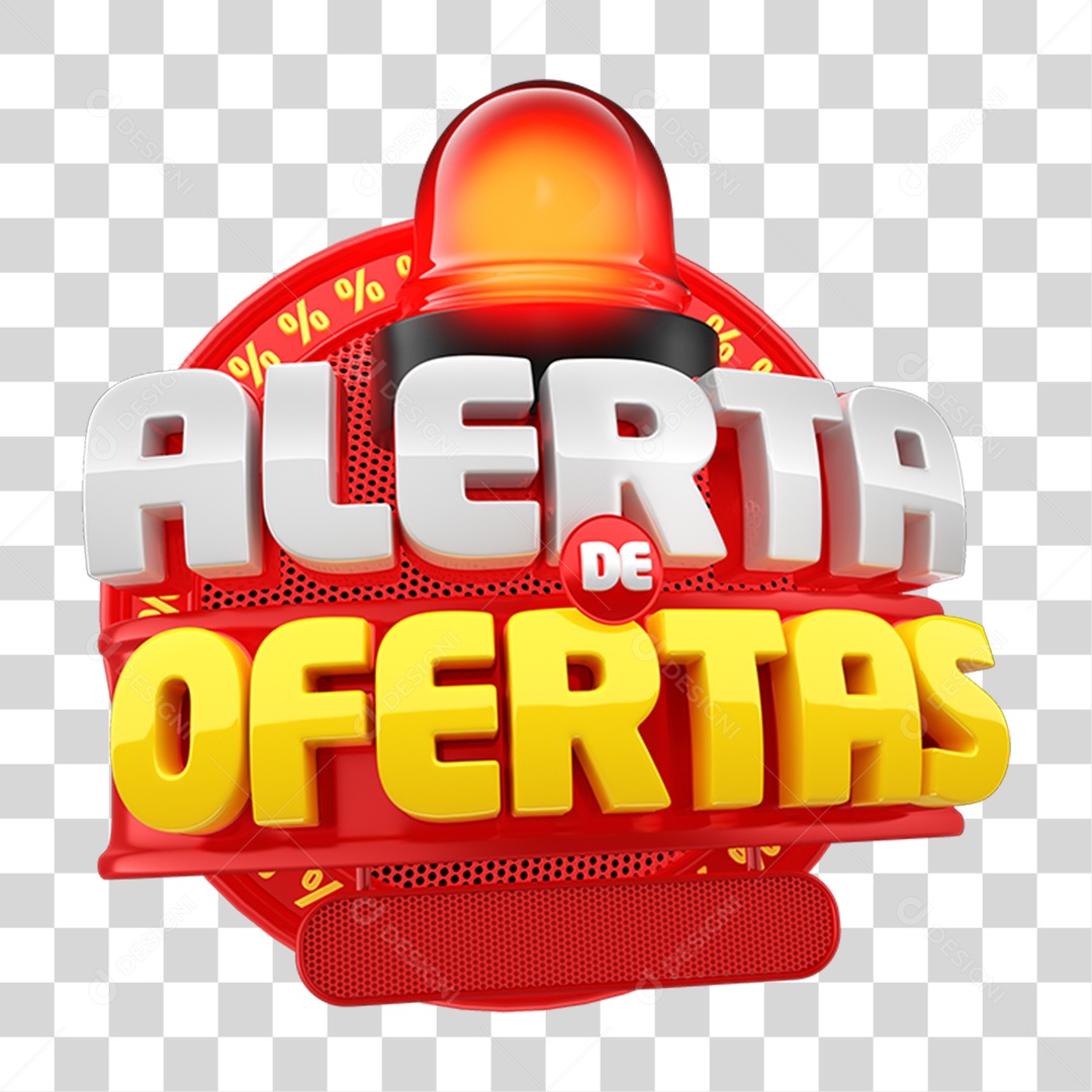 Selo 3D Alerta de Oferta PNG Transparente
