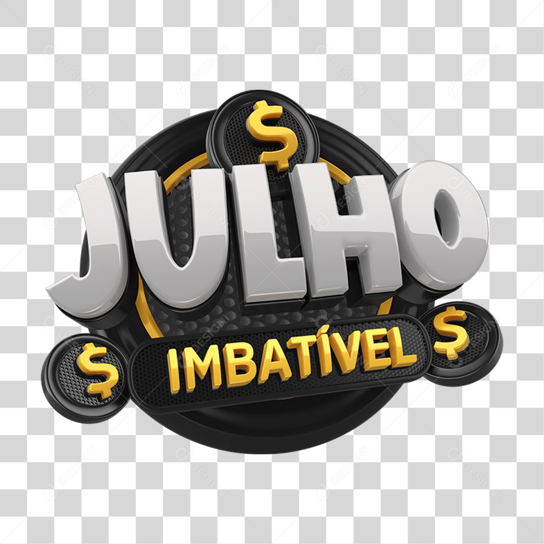 Selo 3D Julho Imbatível PNG Transparente