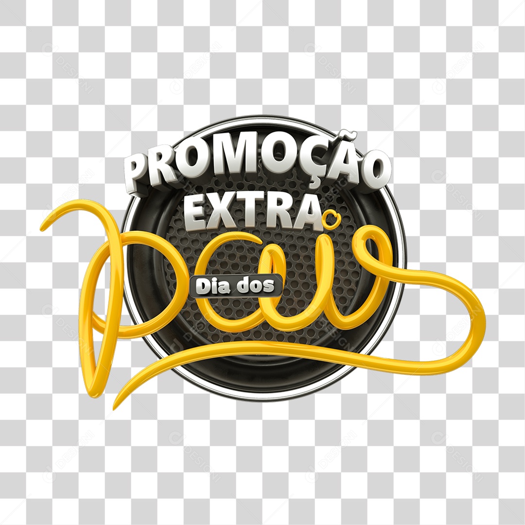 Selo 3D Promoção Extra Dia Dos Pais PNG Transparente