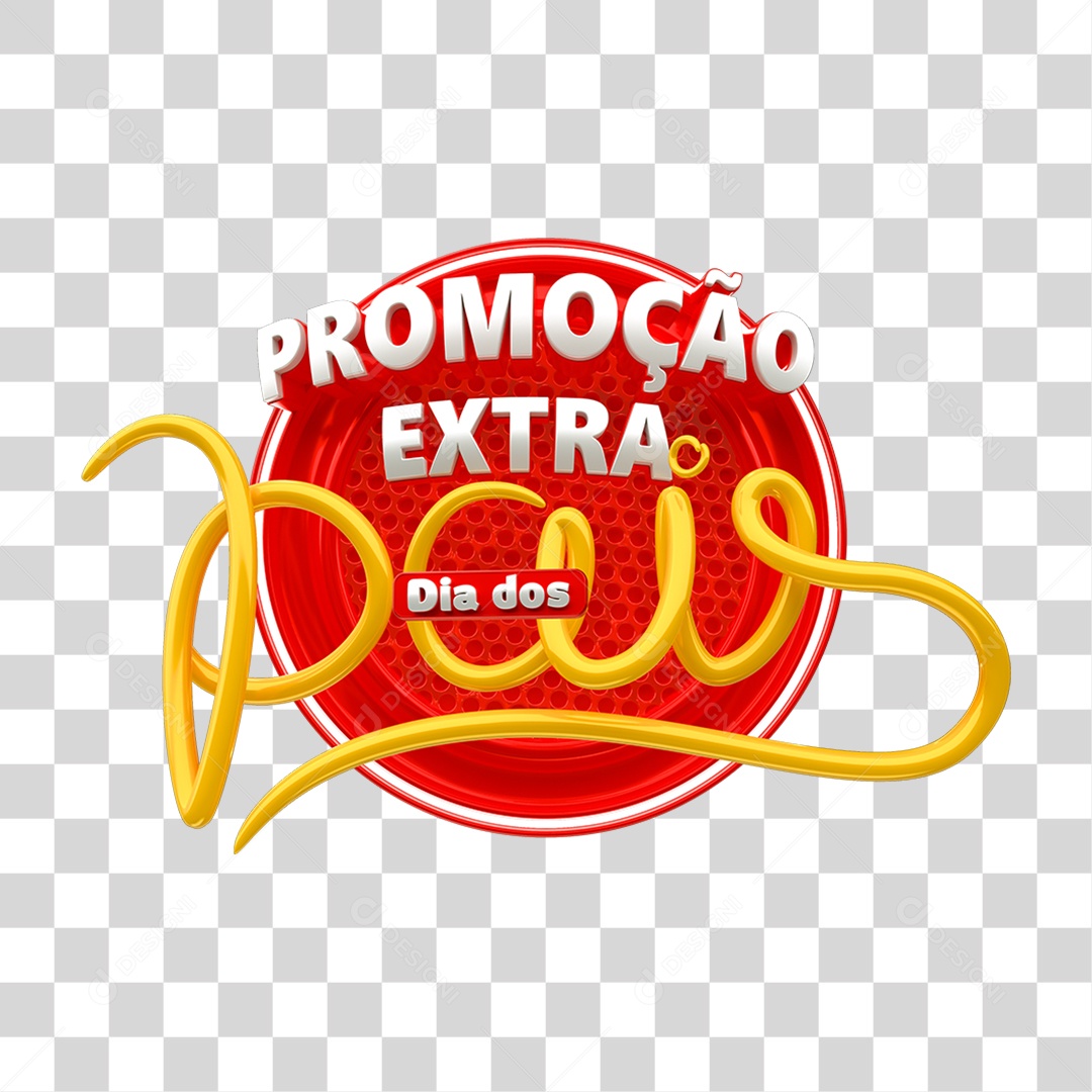 Selo 3D Promoção Extra Dia Dos Pais PNG Transparente