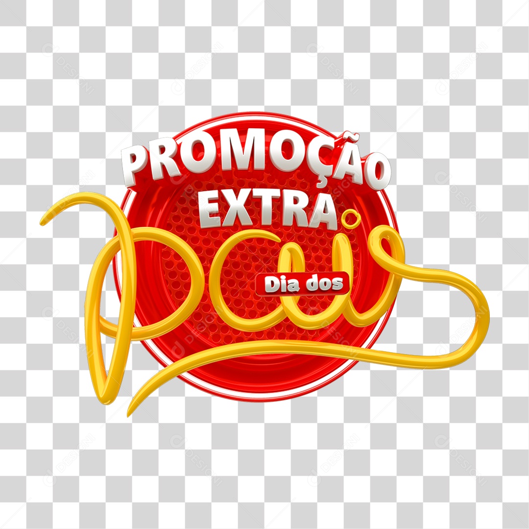 Selo 3D Promoção Extra Dia Dos Pais PNG Transparente