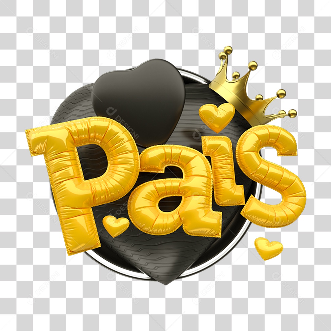 Selo 3D Pais PNG Transparente
