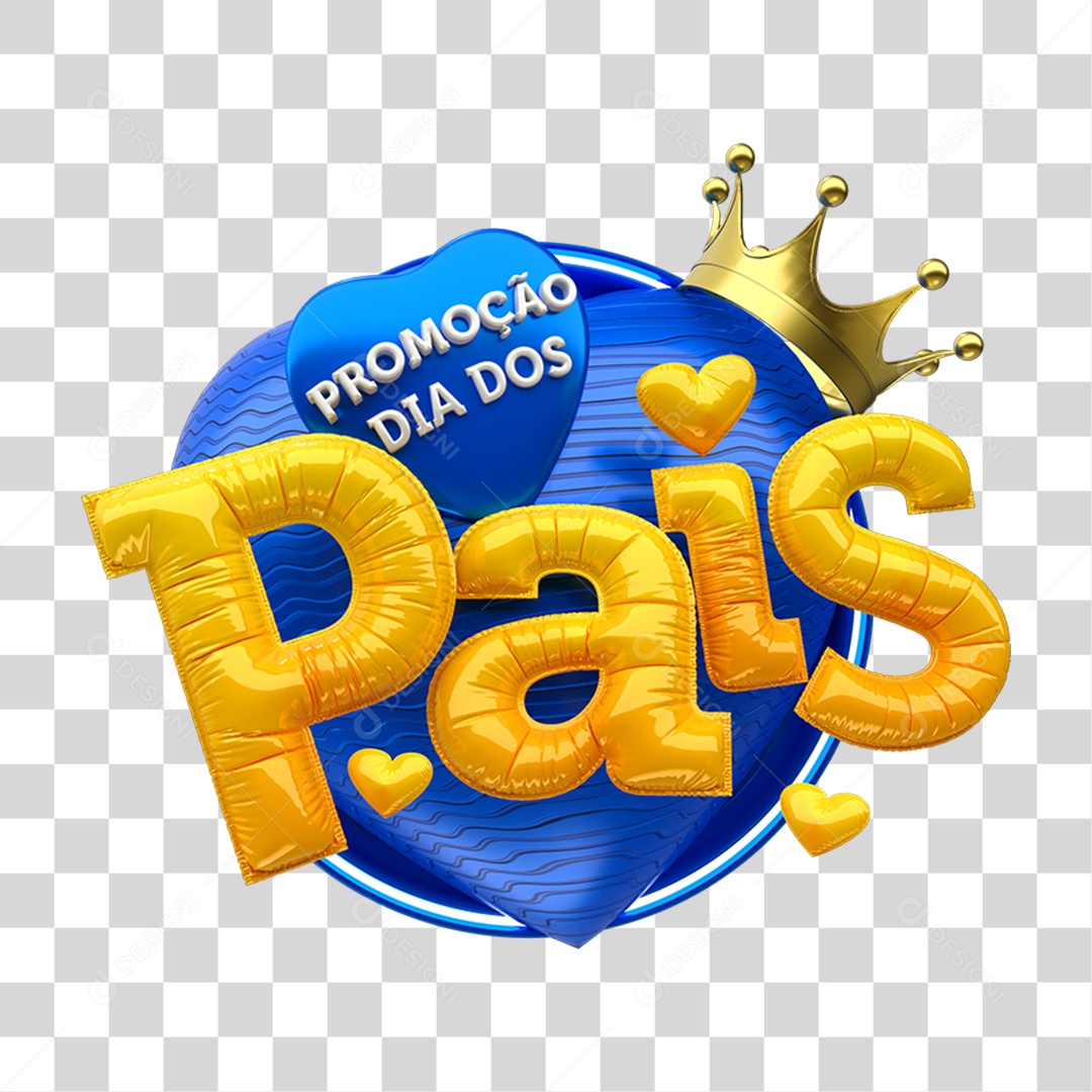 Selo 3D Promoção Dia Dos Pais PNG Transparente