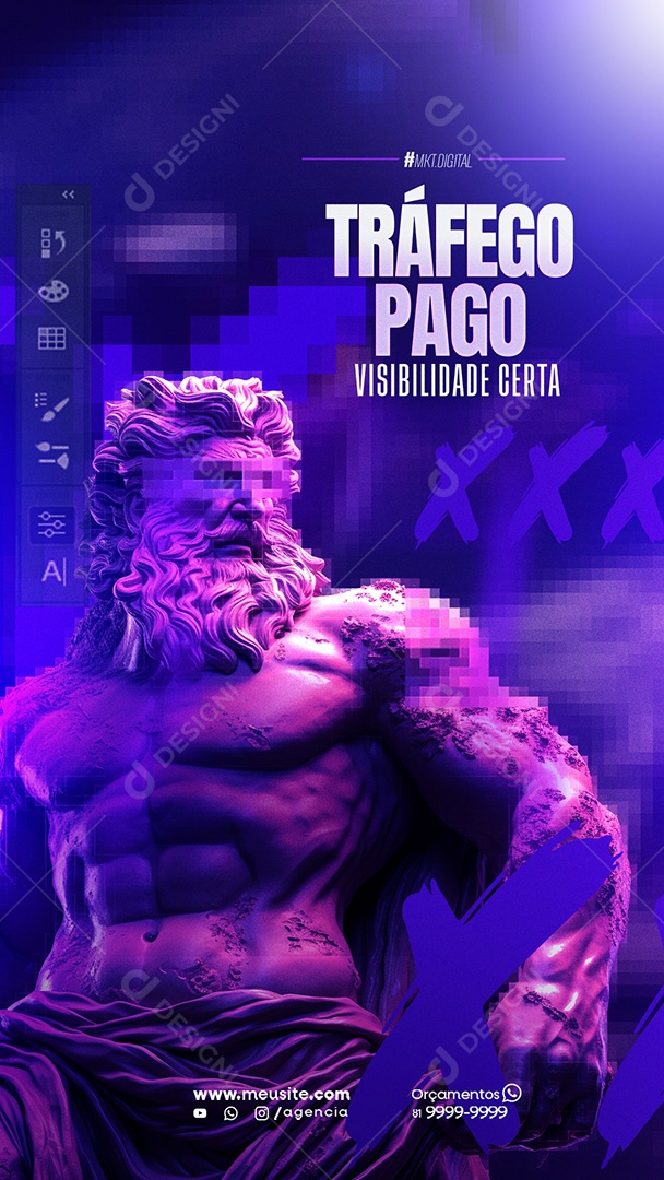 Story Marketing Digital Tráfego Pago Visibilidade Certa Social Media PSD Editável