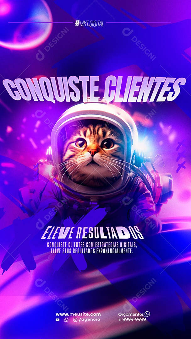 Story Marketing Digital Conquiste Clientes Social Media PSD Editável