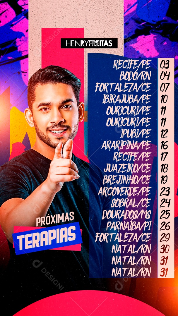Flyer Story Próximos Henry Freitas Shows Social Media PSD Editável