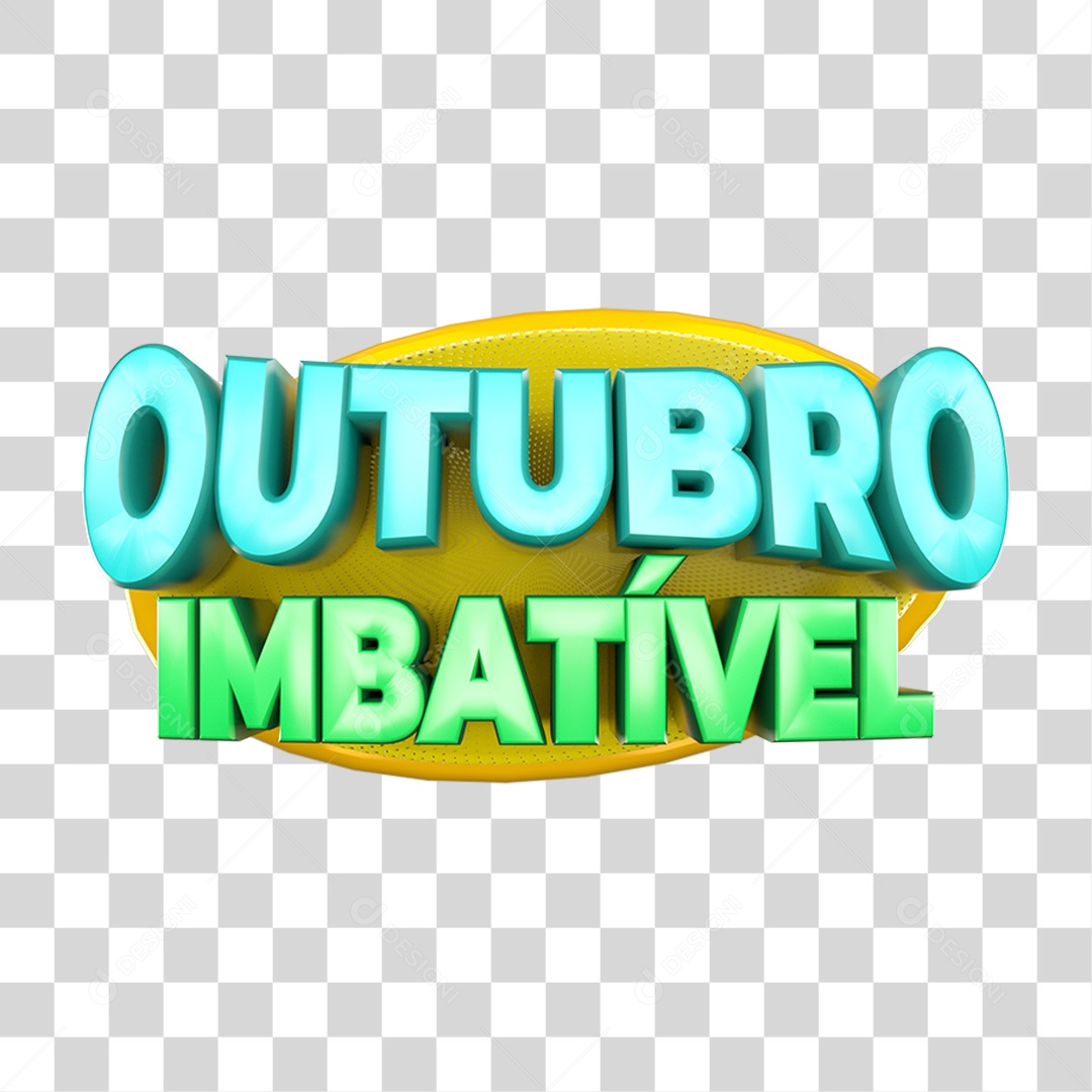 Selo 3D Outubro Imbatível PNG Transparente
