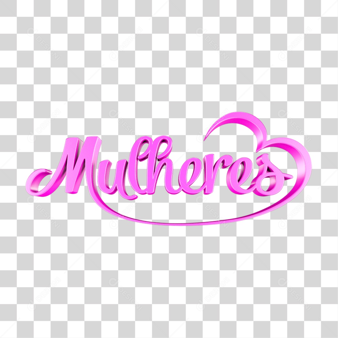 Selo 3D de Texto Mulheres PNG Transparente
