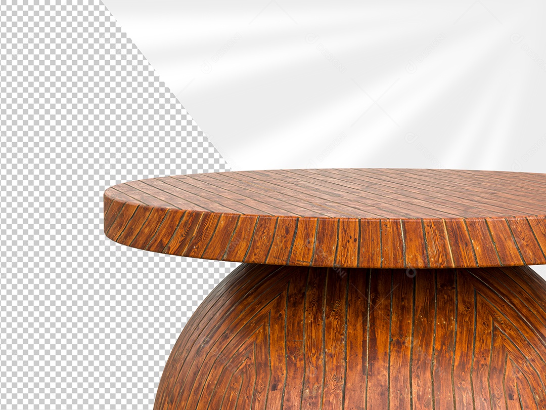 Tampo de Mesa Base de Madeira Elemento 3D para Composição PSD