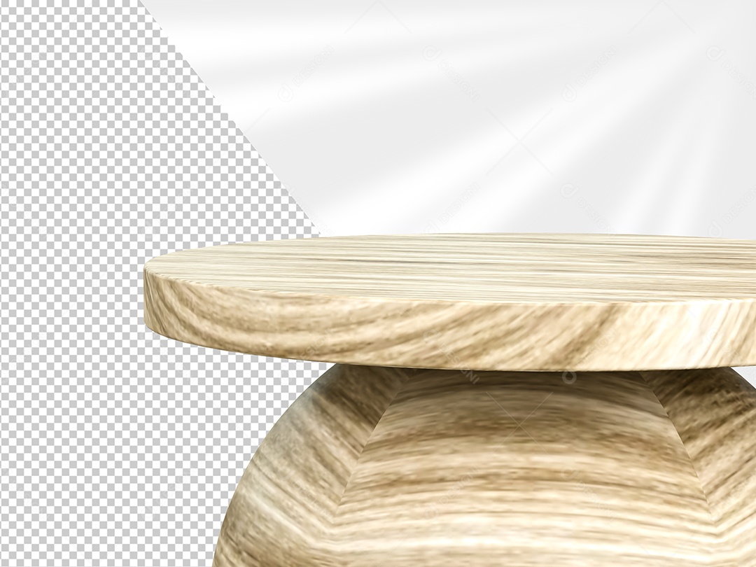 Tampo de Mesa Base de Madeira  Elemento 3D para Composição PSD