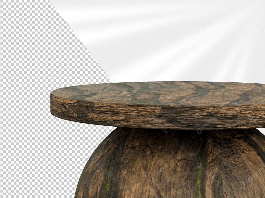 Tampo de Mesa de Madeira Elemento 3D para Composição PSD