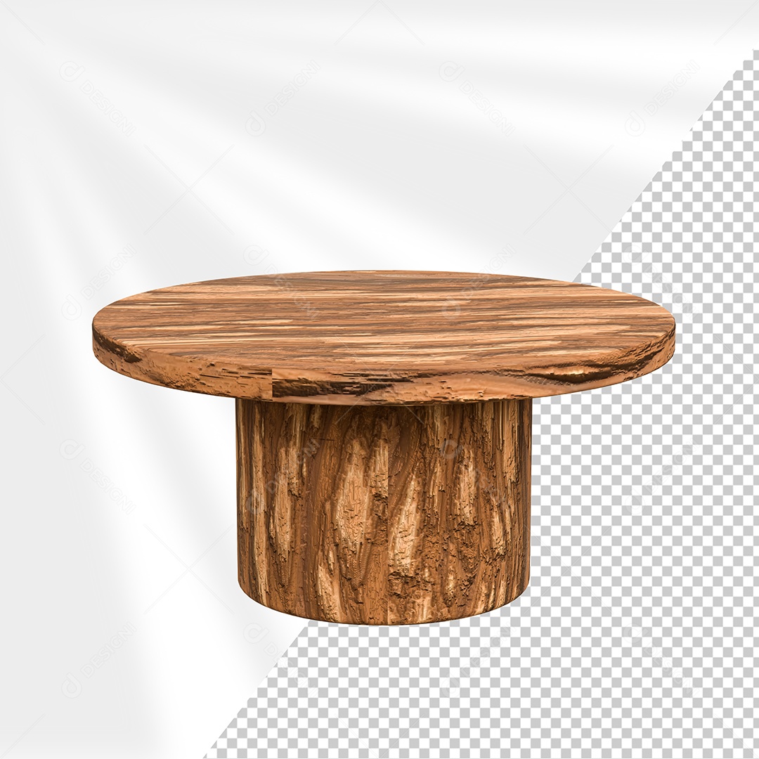 Round Wooden Table - 3D Element for Composition