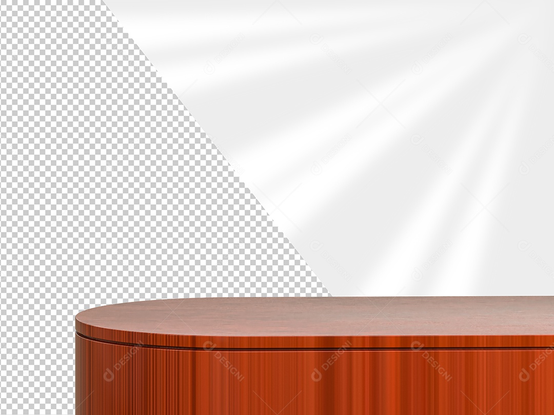 Aparador de Madeira Avermelhada Elemento 3D para Composição PSD