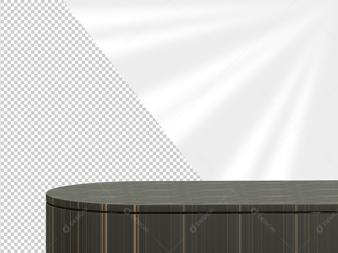 Aparador de Madeira Efeito Marmorato Elemento 3D para Composição PSD