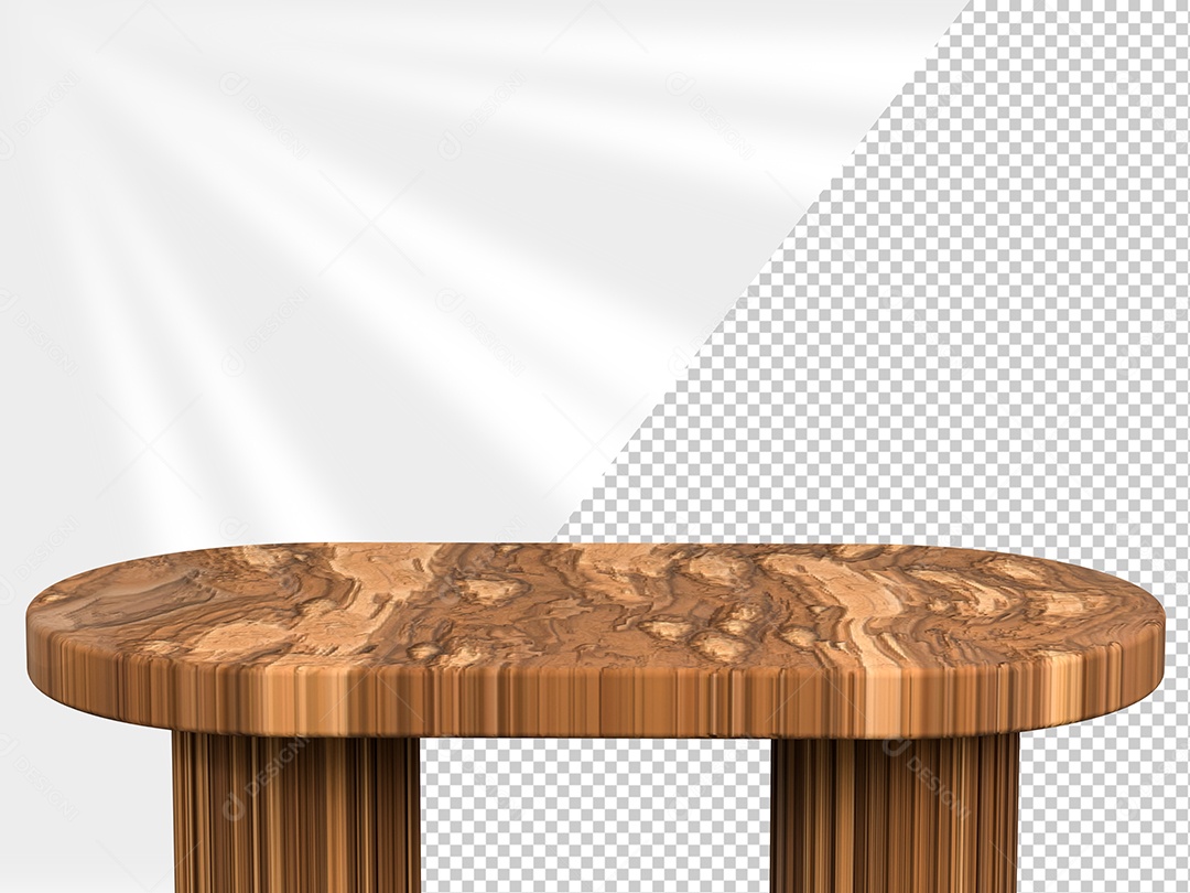 Mesa de Madeira Detalhada Elemento 3D para Composição