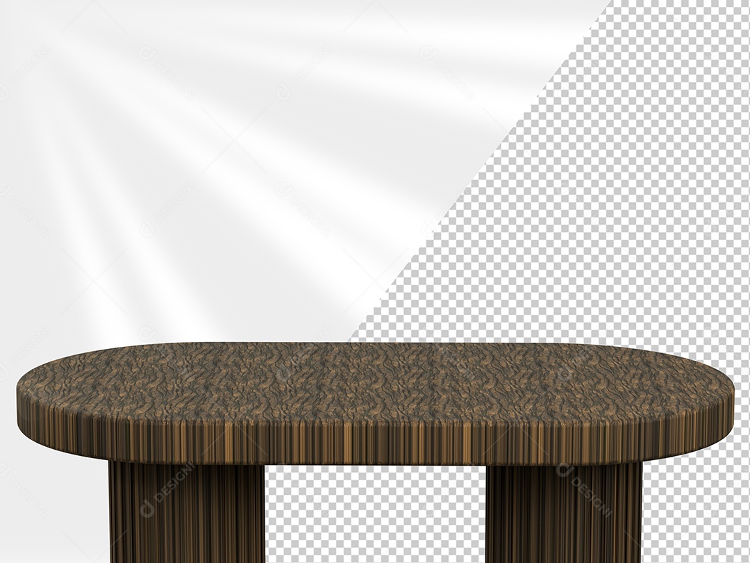 Mesa de Madeira Elemento 3D Marron Escuro para Composição