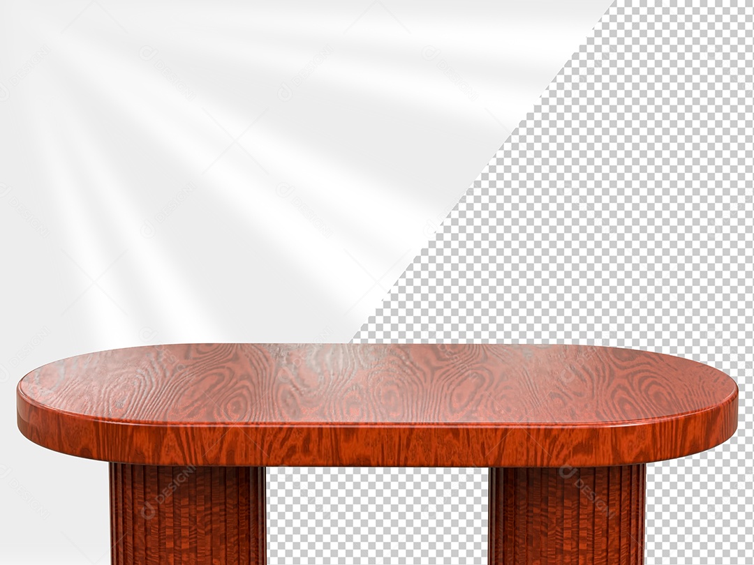 Mesa de Madeira Avermelhada Elemento 3D para Composição