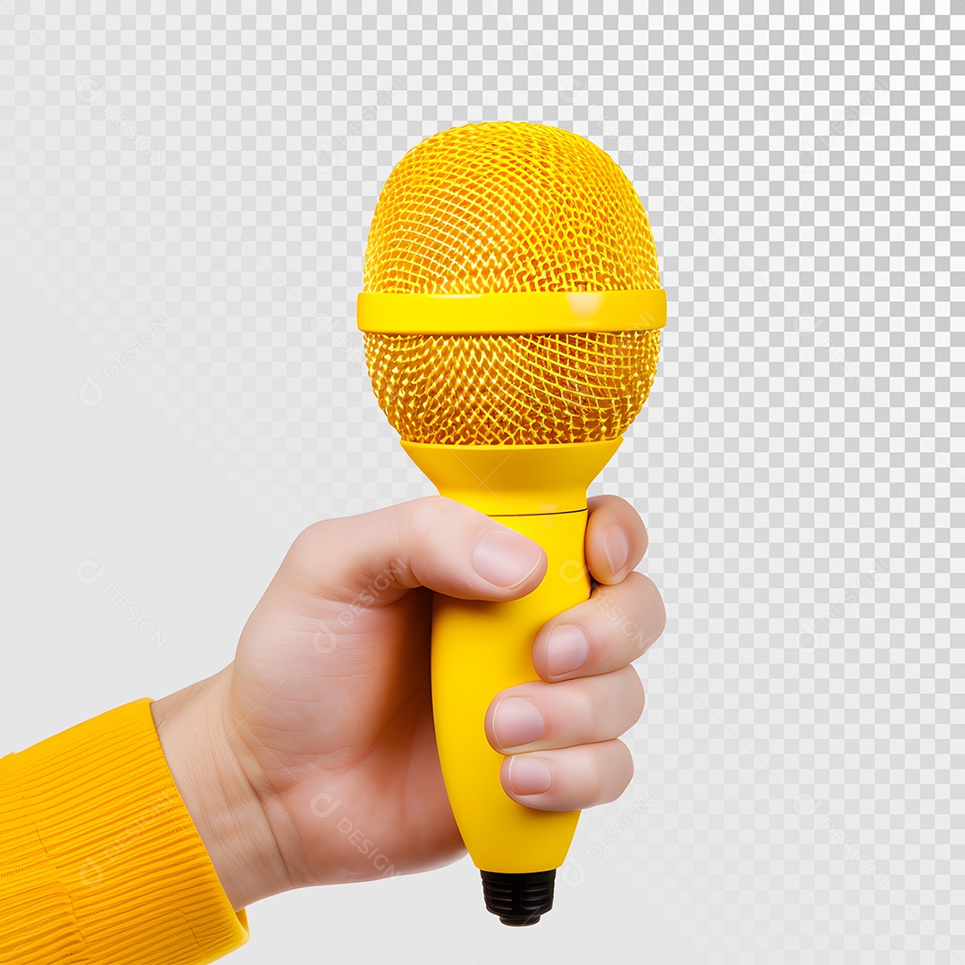 Mão Segurando Microfone PSD