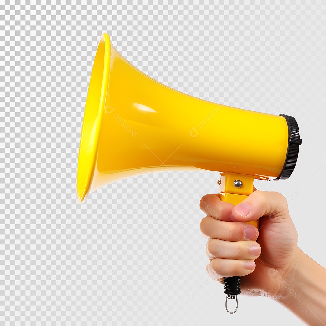 Mão Segurando o Megafone Isolado PSD