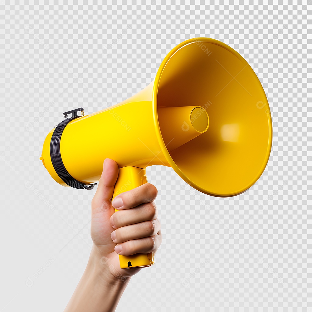 Mão Segurando o Megafone Isolado PSD