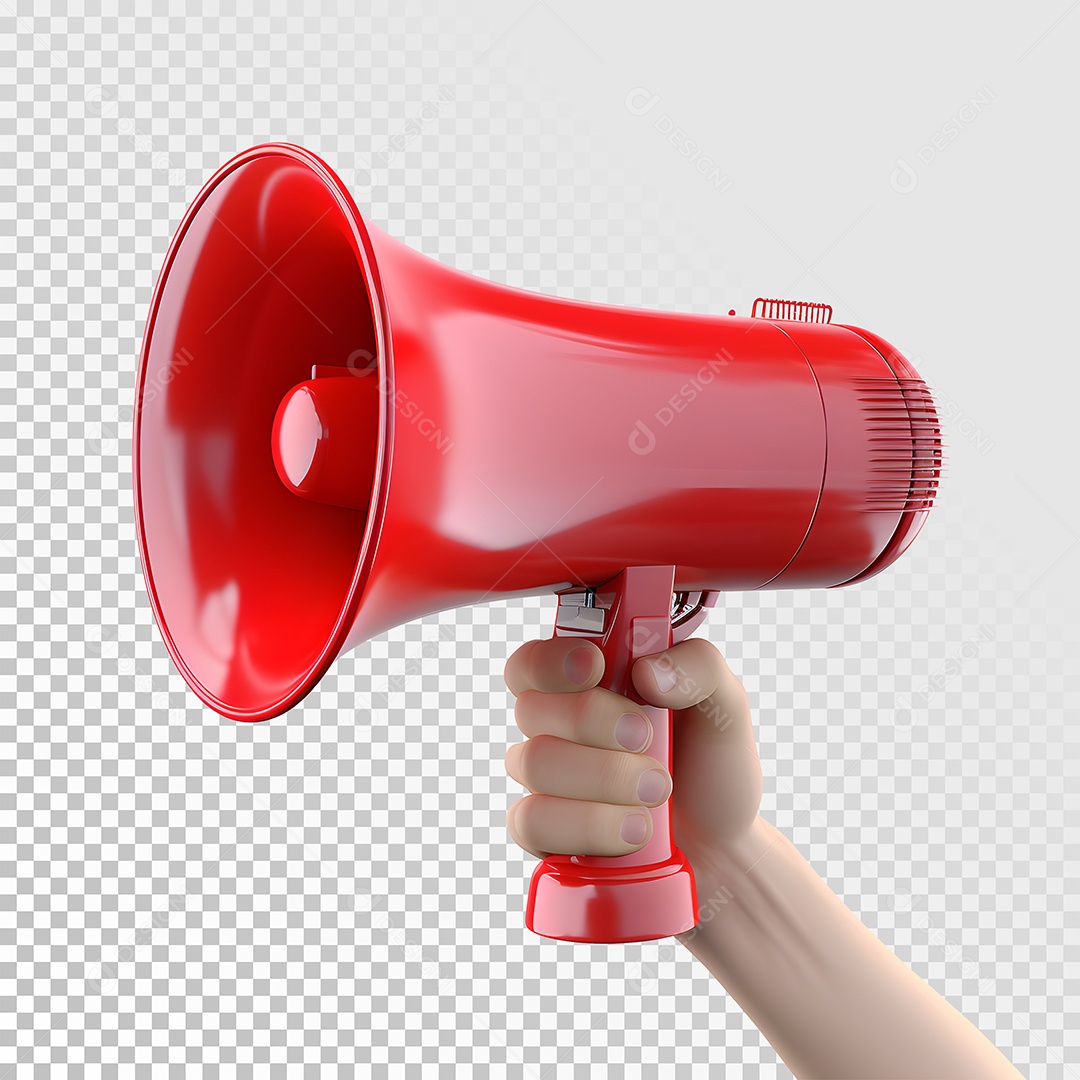 Mão Segurando o Megafone Isolado PSD