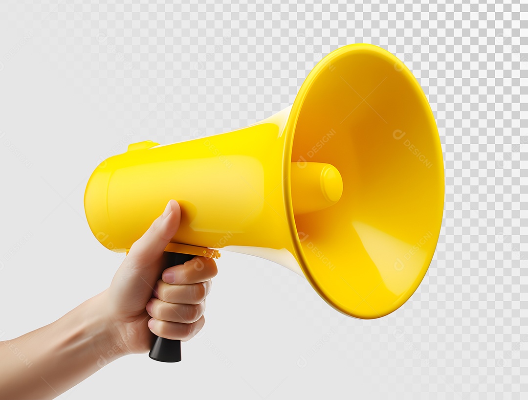 Mão Segurando o Megafone Isolado PSD