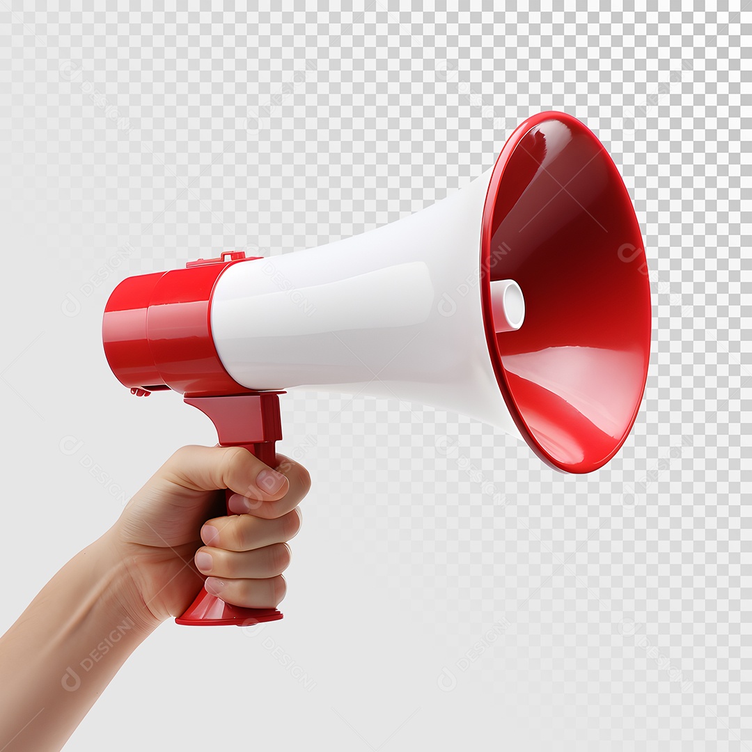 Mão Segurando o Megafone Isolado PSD