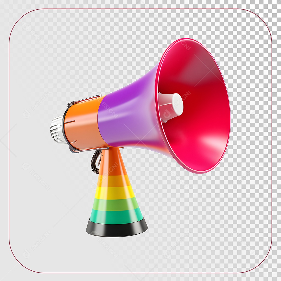 Megafone Colorido Elemento 3D PSD